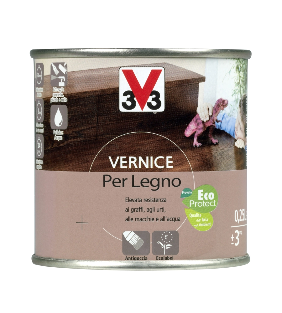 Vernice per legno effetto satinato, incolore - 0,25 litri